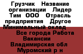 Грузчик › Название организации ­ Лидер Тим, ООО › Отрасль предприятия ­ Другое › Минимальный оклад ­ 11 000 - Все города Работа » Вакансии   . Владимирская обл.,Муромский р-н